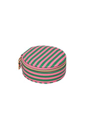 Product shot of the Sisco Stripe Jewellery Box - Greenpinkstripe in colour Greenpinkstripe, showing detail