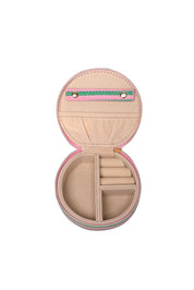 Product shot of the Sisco Stripe Jewellery Box - Greenpinkstripe in colour Greenpinkstripe, showing detail