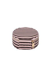 Product shot of the Sisco Stripe Jewellery Box - Pinkchocstripe in colour Pinkchocstripe, from the back