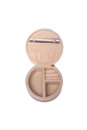 Product shot of the Sisco Stripe Jewellery Box - Pinkchocstripe in colour Pinkchocstripe, from the back