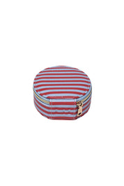 Product shot of the Sisco Stripe Jewellery Box - Redskystripe in colour Redskystripe, from the back