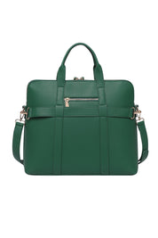 Product shot of the Rhodes Laptop Bag in colour Green (Green), from the back