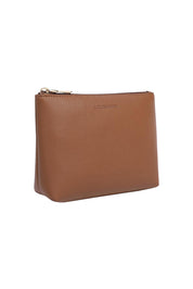 Product shot of The Everyday Pouch in colour Tan, detail
