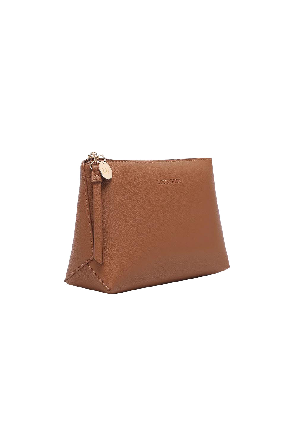 Product shot of the The Everyday Pouch - Toffee in colour Toffee, showing detail