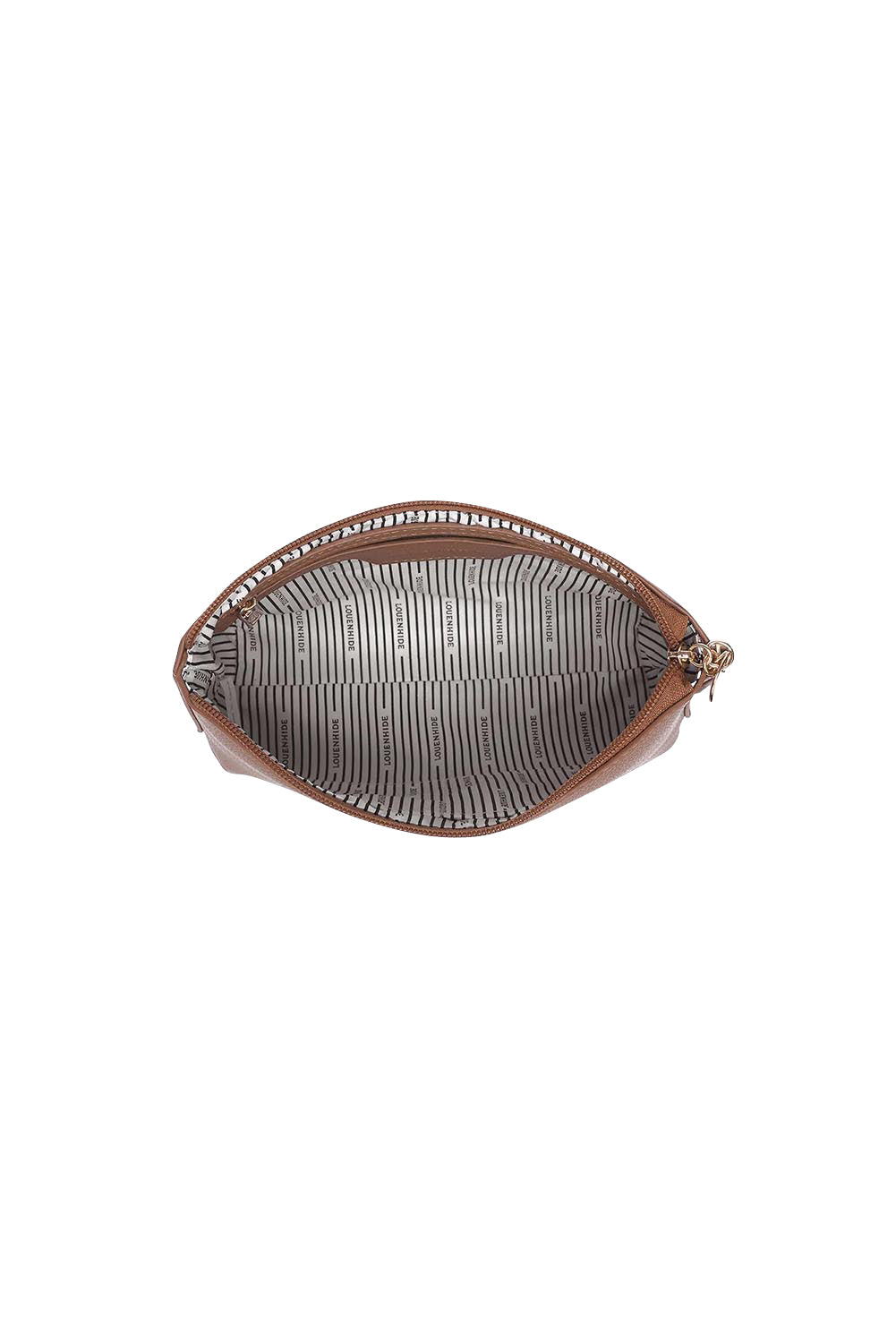 Product shot of the The Everyday Pouch - Toffee in colour Toffee, showing detail