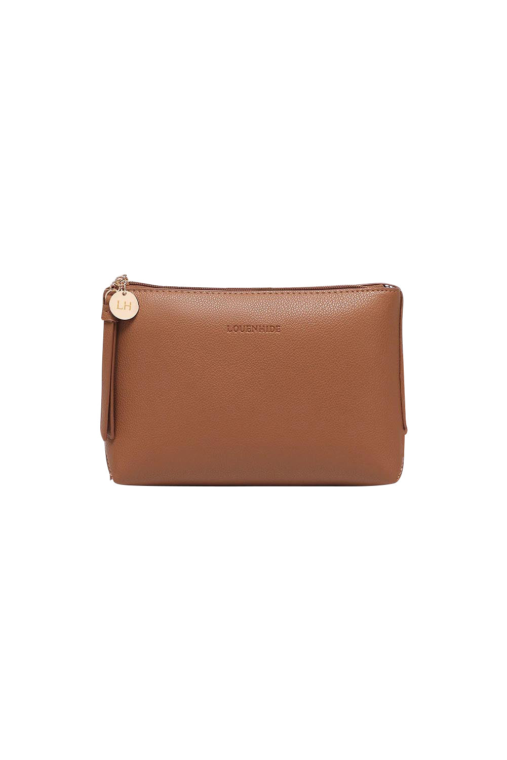 Product shot of the The Everyday Pouch - Toffee in colour Toffee, from the front