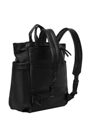 Product shot of the Bronx Backpack in colour Black (Black), from the back