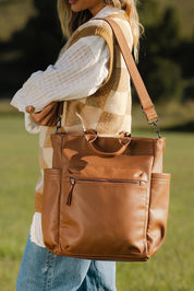 Product shot of the Bronx Backpack - Nutmeg in colour Nutmeg, showing detail