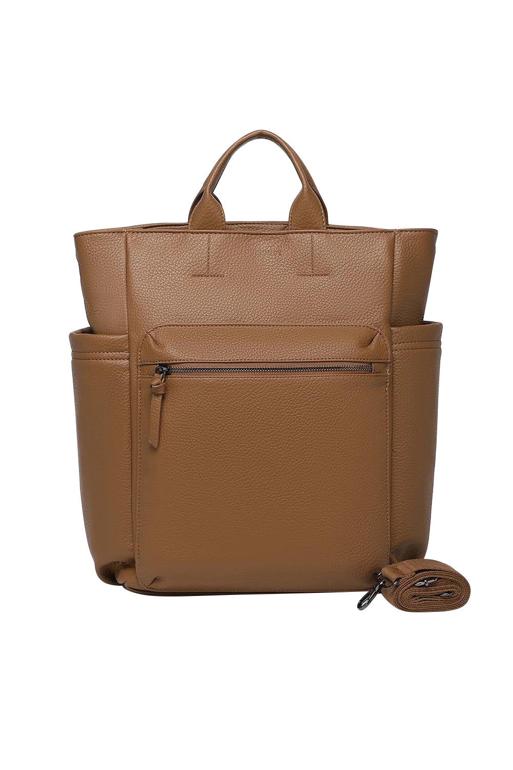 Product shot of the Bronx Backpack - Nutmeg in colour Nutmeg, showing detail