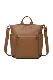 Product shot of the Bronx Backpack - Nutmeg in colour Nutmeg, from the front