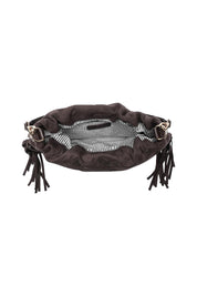 Product shot of the Reese Shoulder Bag in colour Chocolate, detail