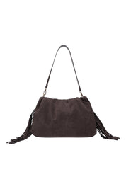 Product shot of the Reese Shoulder Bag in colour Chocolate, detail