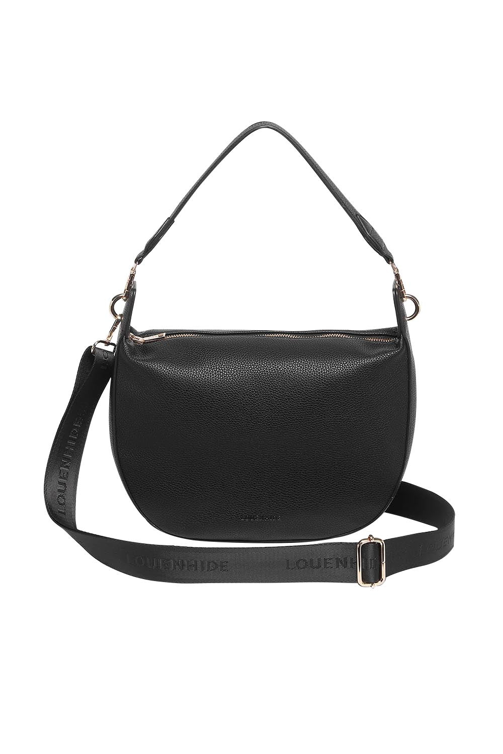 Product shot of the Georgina Shoulder Bag in colour Black (Black), from the front