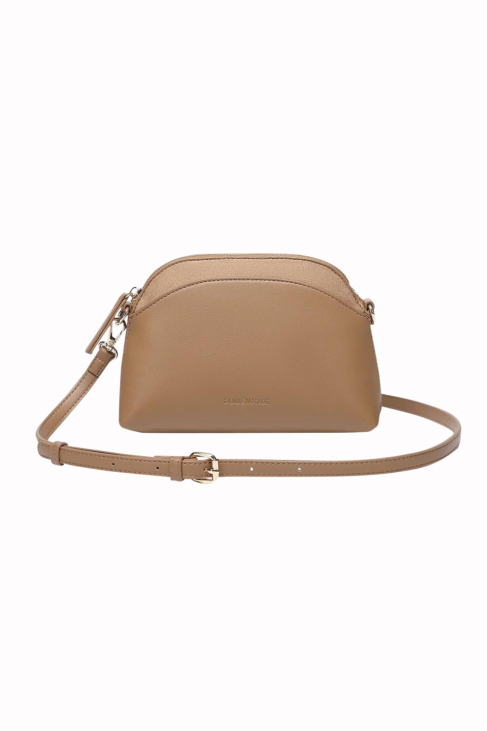 Product shot of the Alison Crossbody Handbag in colour Honey, from the front