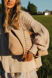Hailey Suedette Shoulder Bag – Blonde