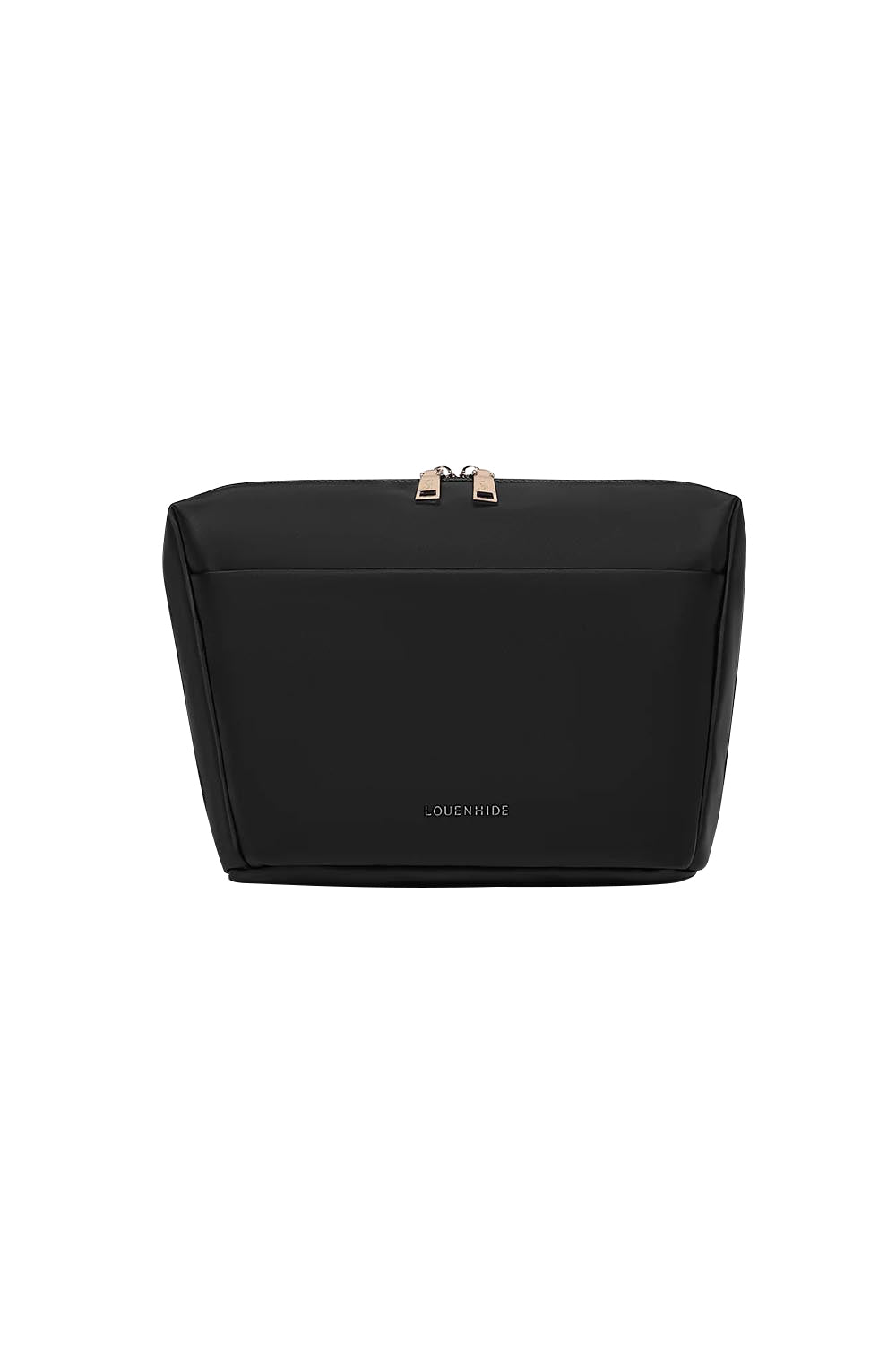 Product shot of the Vanessa Cosmetic Case in colour Black (Black), from the front
