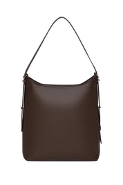 Product shot of the Audrey Shoulder Bag in colour Chocolate, from the back