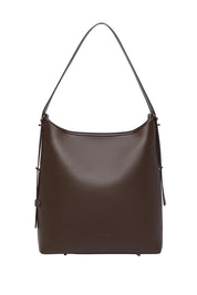 Product shot of the Audrey Shoulder Bag in colour Chocolate, from the front