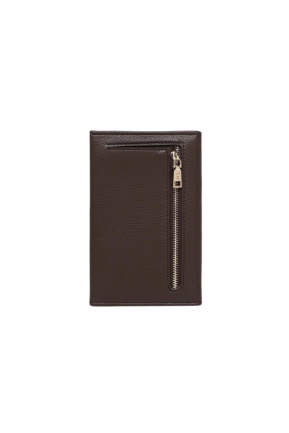 Product shot of the Venice Passport Wallet in colour Chocolate, from the back