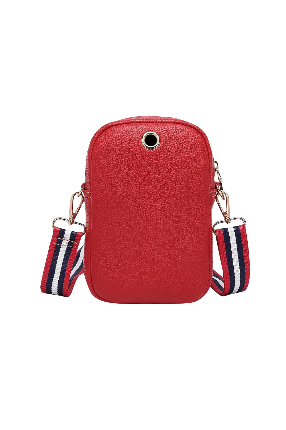 Product shot of the Java Phone Bag in colour Red (Red), from the back