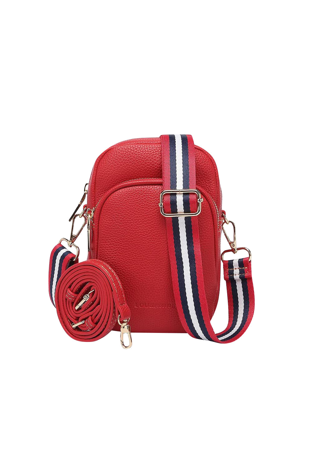 Product shot of the Java Phone Bag in colour Red (Red), from the front