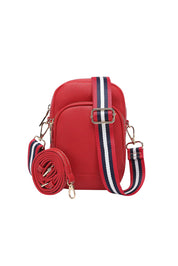 Product shot of the Java Phone Bag in colour Red (Red), from the front