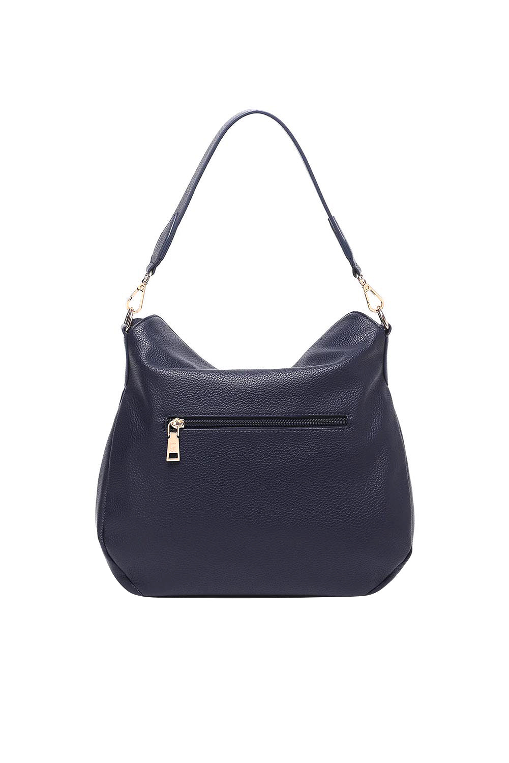 Product shot of the Nadia Shoulder Bag - Navy in colour Navy, from the back
