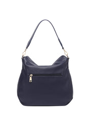 Product shot of the Nadia Shoulder Bag - Navy in colour Navy, from the back