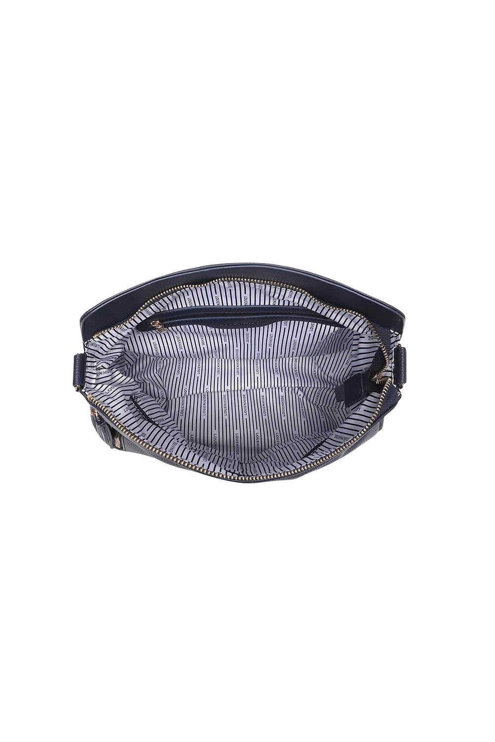 Product shot of the Nadia Shoulder Bag - Navy in colour Navy, showing detail