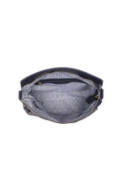 Product shot of the Nadia Shoulder Bag - Navy in colour Navy, showing detail