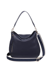 Product shot of the Nadia Shoulder Bag - Navy in colour Navy, from the front