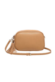Product shot of the Jacinta Gia Crossbody Bag - Camel in colour Camel, showing detail