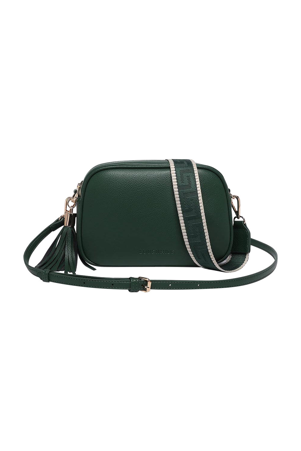 Product shot of the Jacinta Gia Crossbody Bag in colour Forestgrn (Green), from the front