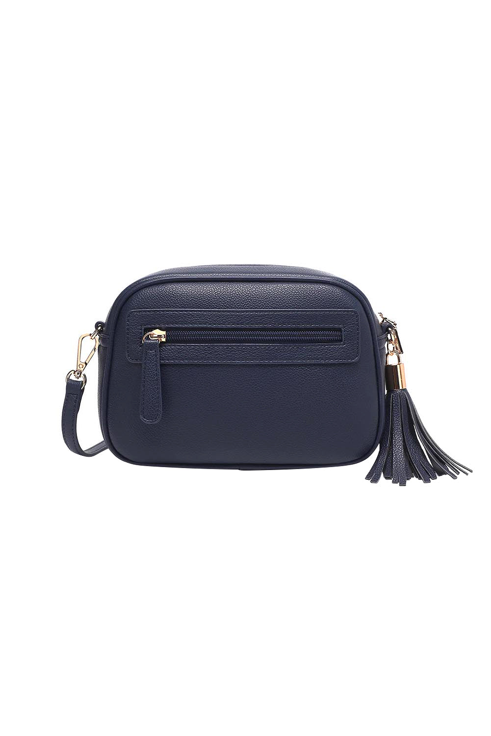 Product shot of the Jacinta Gia Crossbody Bag - Navy in colour Navy, from the back