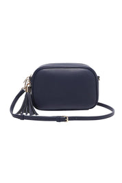 Product shot of the Jacinta Gia Crossbody Bag - Navy in colour Navy, showing detail