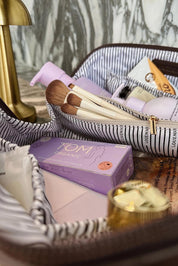 Product shot of the Orion Cosmetic Case - Chocolate in colour Chocolate, showing detail