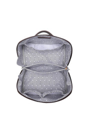 Product shot of the Orion Cosmetic Case - Chocolate in colour Chocolate, showing detail