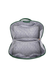 Product shot of the Orion Cosmetic Bag - Green in colour Green, from the back