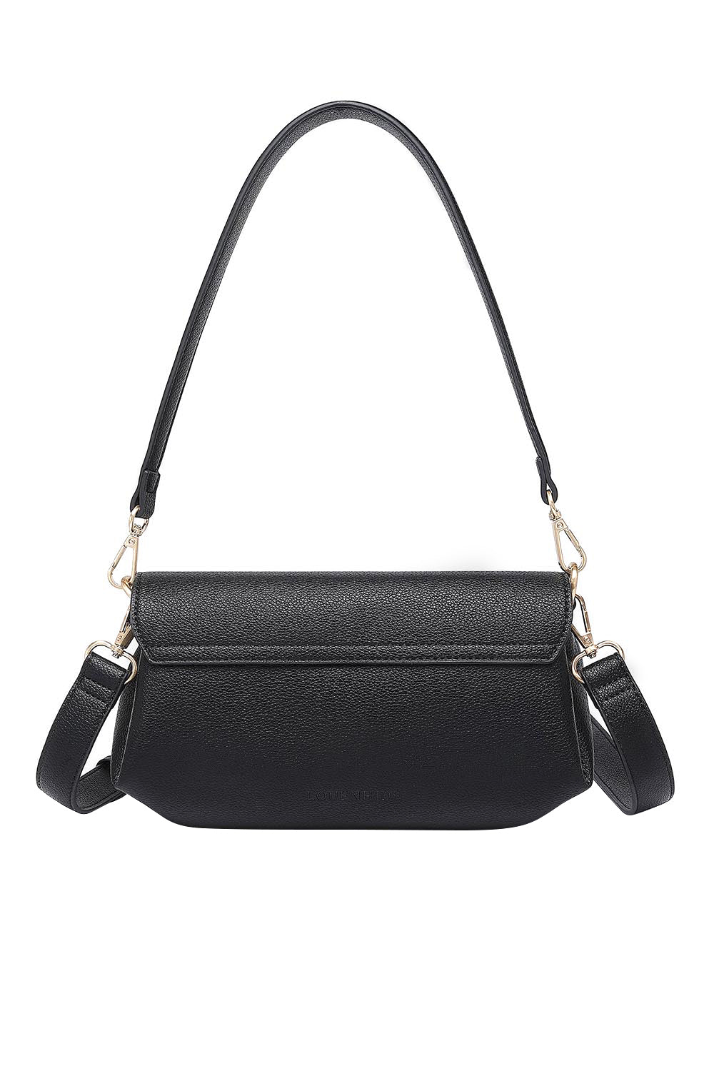 Product shot of the Winona Shoulder Bag in colour Black (Black), from the back