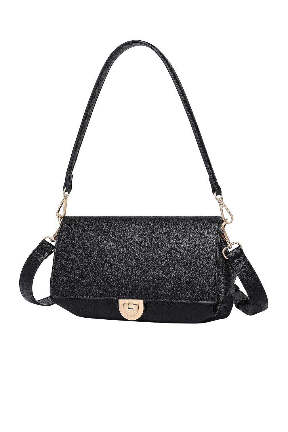 Product shot of the Winona Shoulder Bag in colour Black (Black), detail