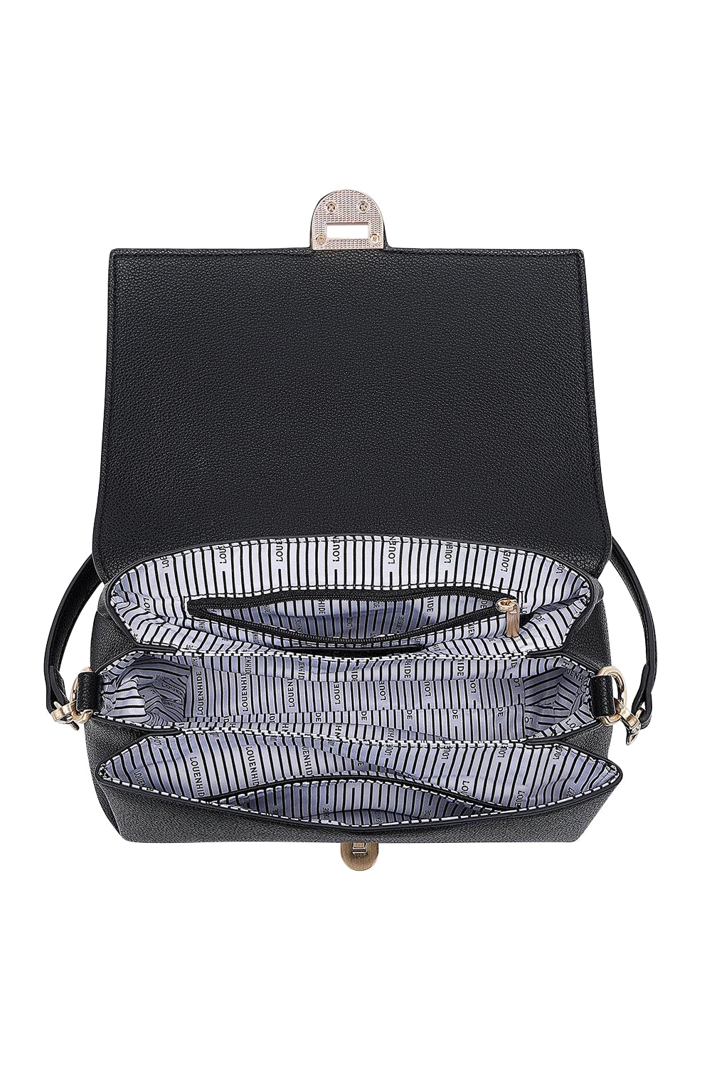 Product shot of the Winona Shoulder Bag in colour Black (Black), detail