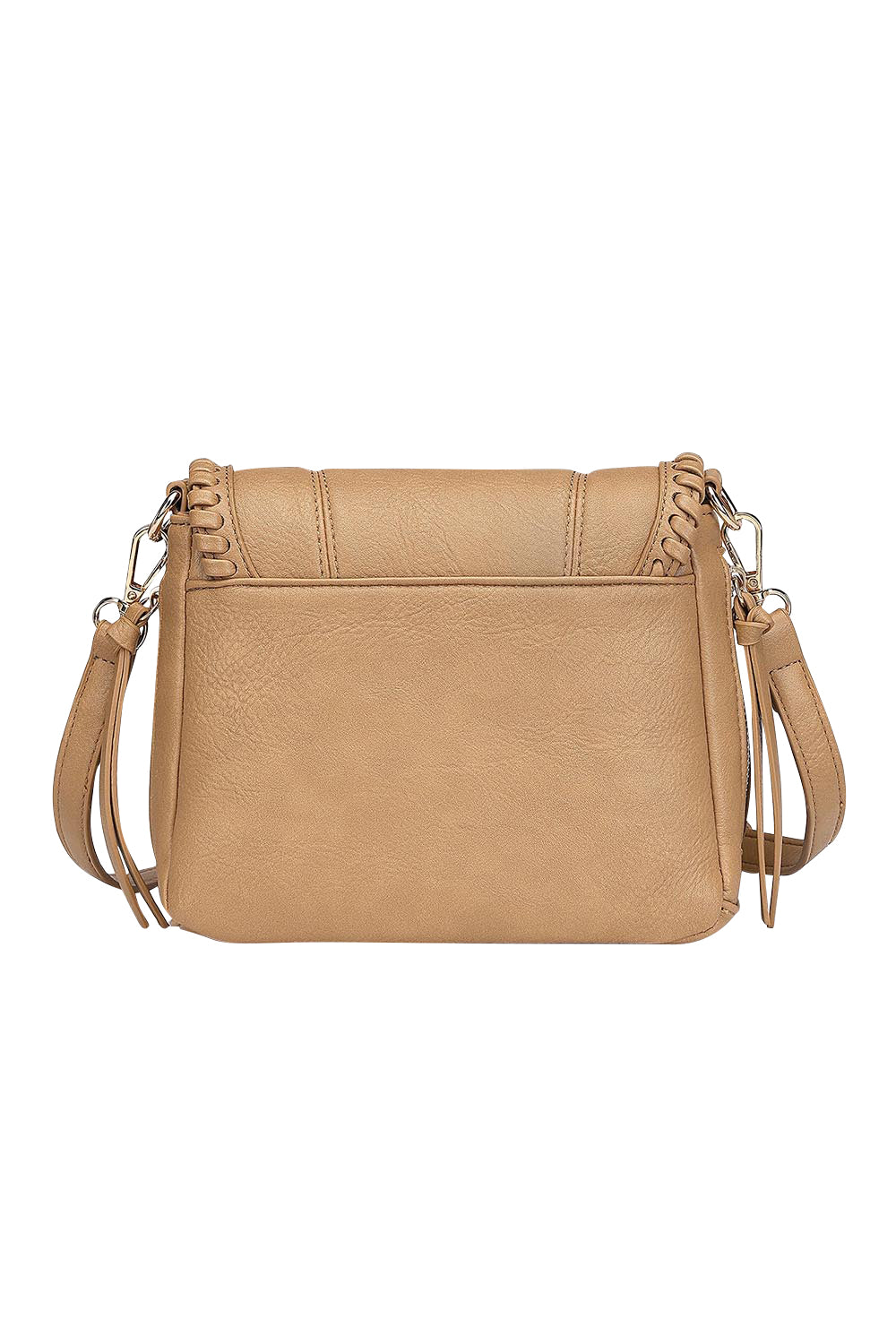 Product shot of the Shania Crossbody Bag in colour Camel, from the back