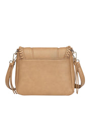 Product shot of the Shania Crossbody Bag in colour Camel, from the back