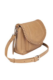 Product shot of the Shania Crossbody Bag in colour Camel, detail