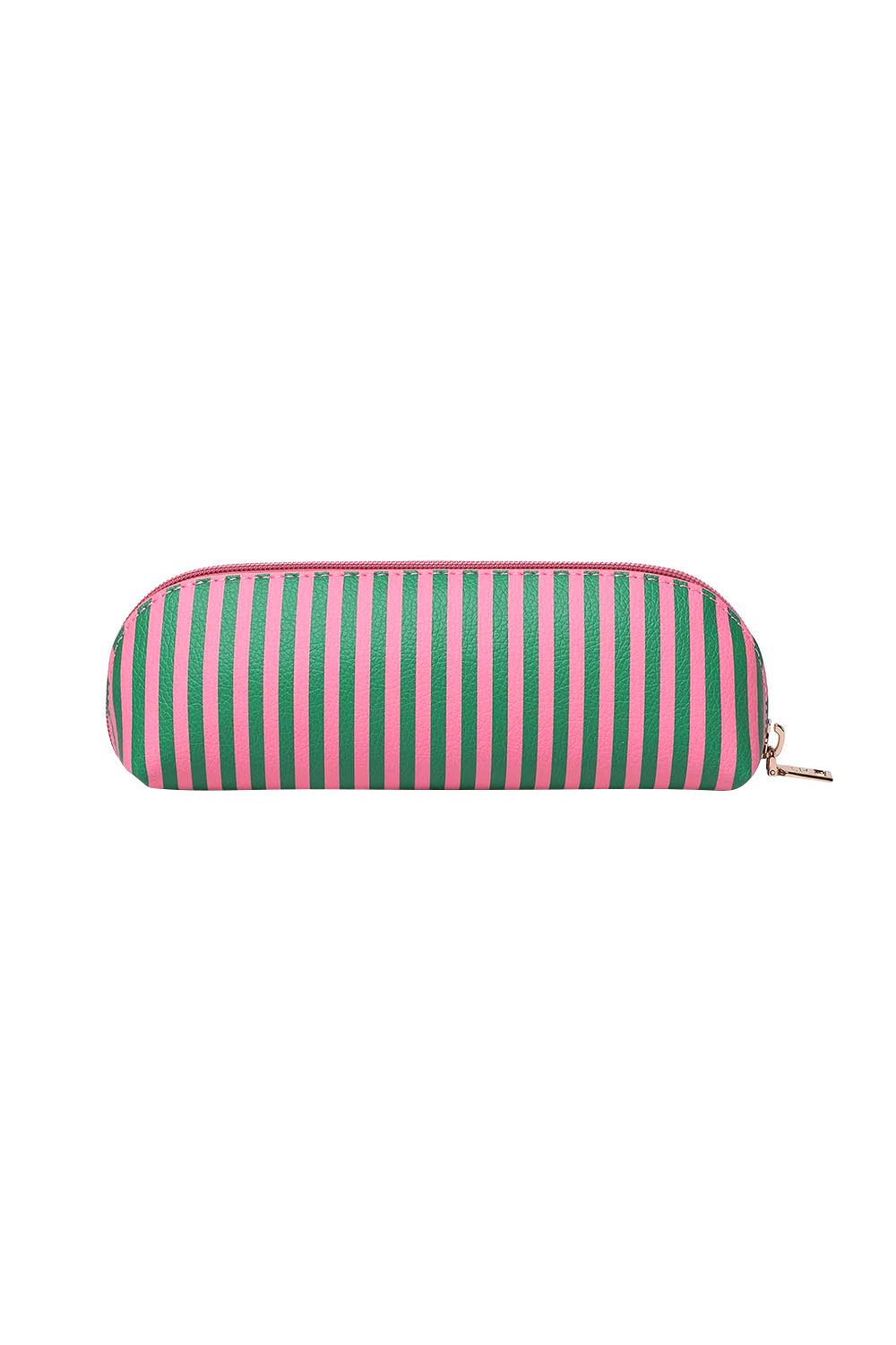 Product shot of the Jayne Stripe Makeup Bag - Greenpinkstripe in colour Greenpinkstripe, from the back