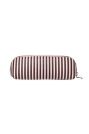 Product shot of the Jayne Stripe Makeup Bag - Pinkchocstripe in colour Pinkchocstripe, from the back