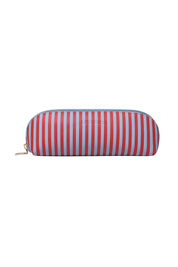 Product shot of the Jayne Stripe Makeup Bag - Redskystripe in colour Redskystripe, from the front
