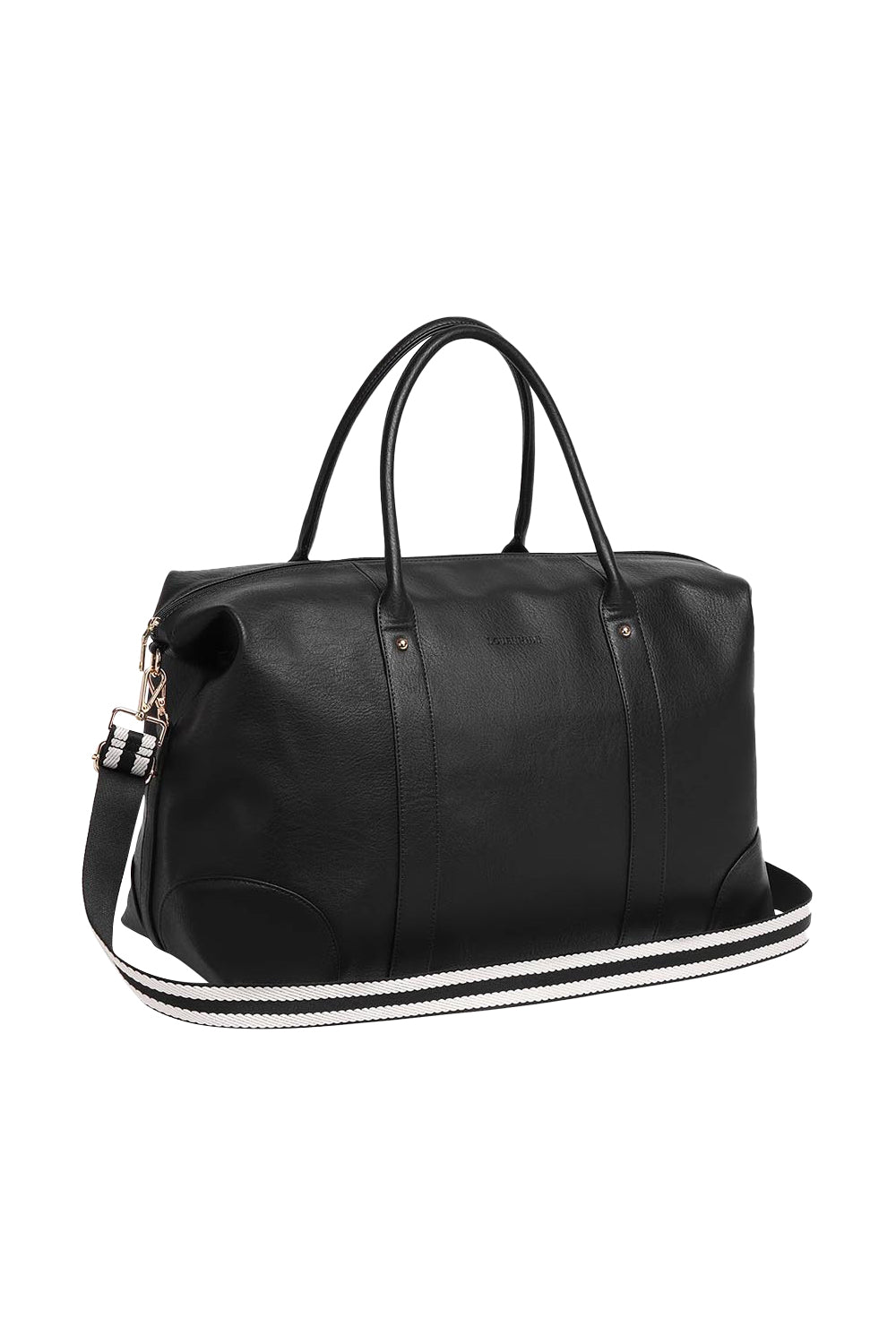 Product shot of the Alexis Travel Bag in colour Blackstrip (Black), detail