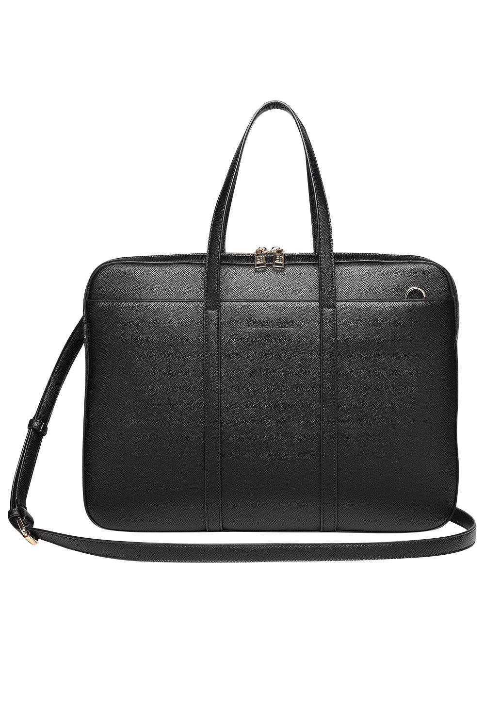 Product shot of the Orleans Laptop Bag in colour Black (Black), from the front