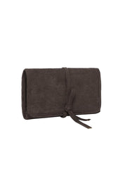 Product shot of the Carla Suedette Jewellery Sleeve - Chocolatesuede in colour Chocolatesuede, showing detail